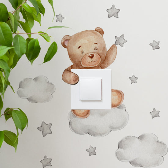 Cartoon Bear Star Switch Sticker For Kids&