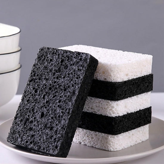 Non-Scratch Cellulose Scrub Sponges – 12-Pack, Eco-Friendly & Biodegradable, Black & White