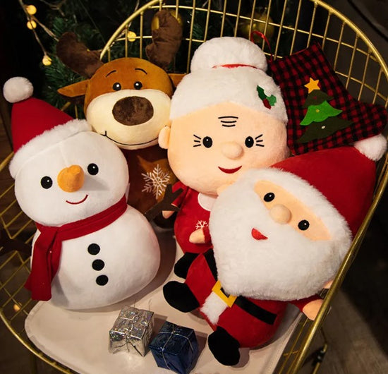 Christmas Character Plush Toys – Santa, Snowman, Elk & More