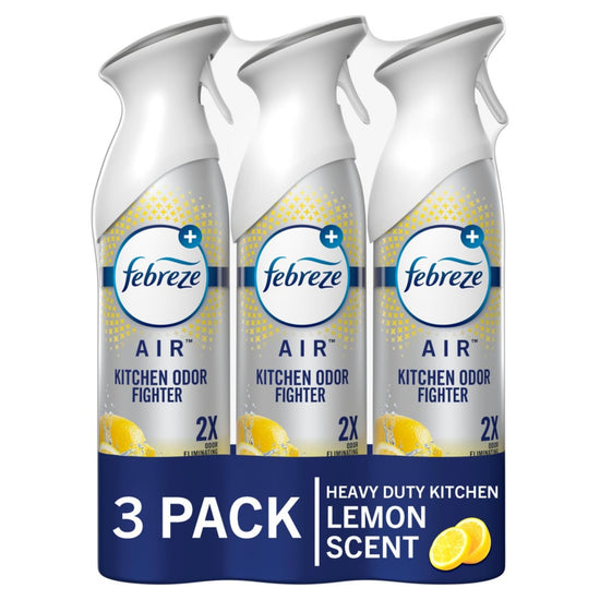 Febreze Air Mist Air Freshener Spray Odor-Fighting Room Spray Air Fresheners for Home and Bathroom and Kitchen Aerosol Can Kitchen Odor Fighter Scent 8.8oz 3 Count