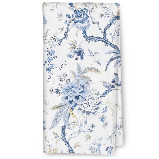 Blue & White Chinoiserie Kitchen Towels – Floral Dish & Hand Towels, 16×24"